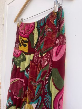 Vestido largo palabra de honor boho estampado M/L