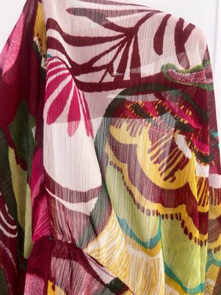 Vestido largo palabra de honor boho estampado M/L