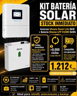 Kit Inversor Uhome 6kW + Batería 5kWh