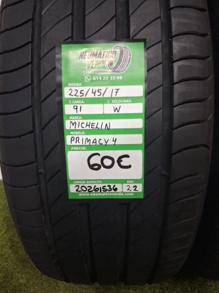 225 45 17 91W MICHELIN PRIMACY 4