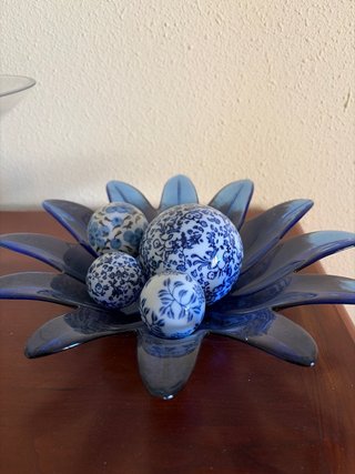 Centro de mesa flor cristal y porcelana