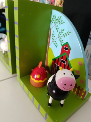 Sujetalibros infantiles granja con animales