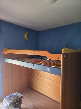 Cama juvenil litera escaleras cama  con cajones