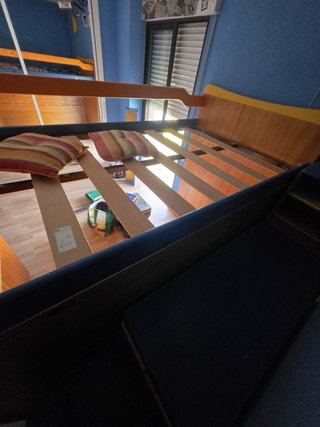 Cama juvenil litera escaleras cama  con cajones