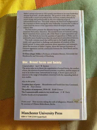 The army, politics and society in Germany