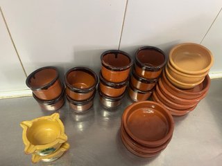 Lote Tarros Barro Cerámica Marrón Amarillo