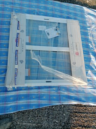 Ventana corredera de aluminio blanco 120 × 100 cm