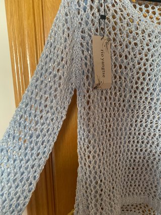 Jersey calado verano azul talla única