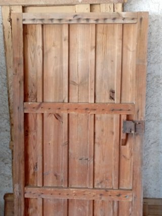 Puerta antigua madera maciza tablones 180x86cm