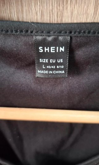 Top negro lentejuelas escote NUEVO Shein L