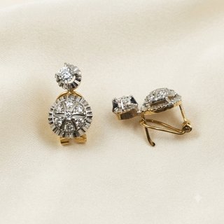 Pendientes oro 18k y circonitas