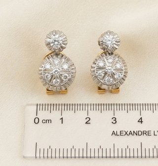Pendientes oro 18k y circonitas