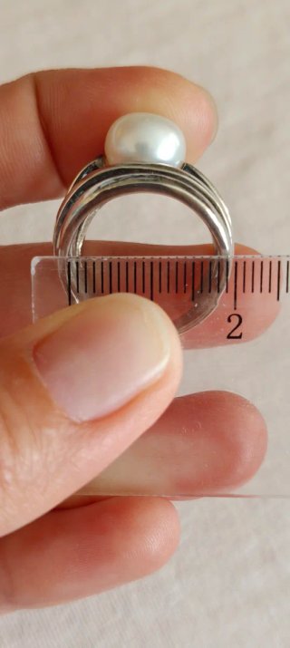 Anillo,pendientes: plata,perla