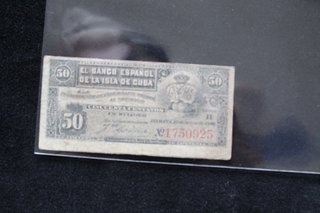 Billete 50 Centavos Banco de Ultramar Año 1896