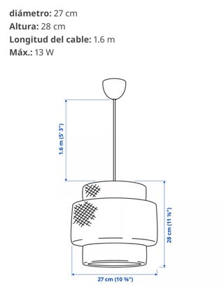 Lámpara SINNERLIG IKEA bambú