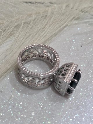 Anillo Filigrana Esmeralda Plata