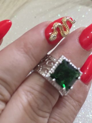Anillo Filigrana Esmeralda Plata