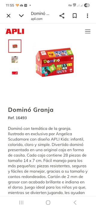 Dominó Granja Apli Kids