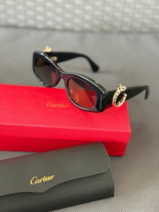 Occhiali da sole Cartier donna neri e dorati