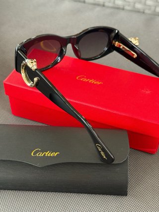 Occhiali da sole Cartier donna neri e dorati