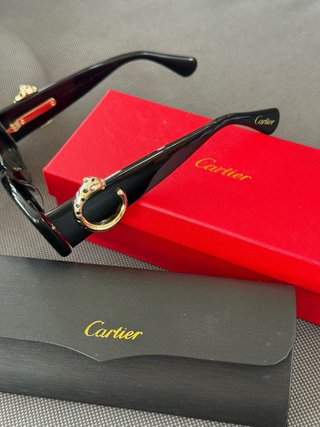 Occhiali da sole Cartier donna neri e dorati