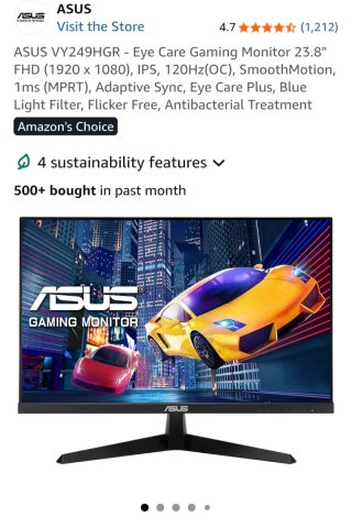 Monitor Gaming ASUS VY249HGR 23.8 FHD