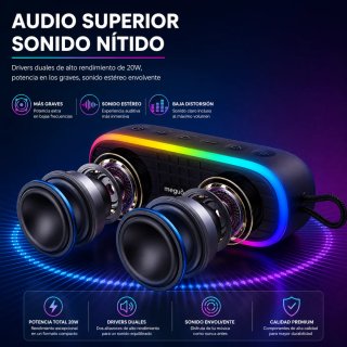 ALTAVOZ BLUETOOTH 20W IPX7 RGB TWS DSP BASS+ USB-C