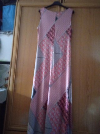 Vestido largo estampado poliéster