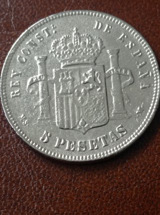 Moneda 5 Pesetas Alfonso XII 1885