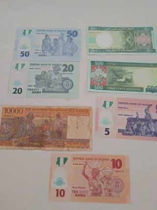 Billetes de África: Nigeria, Mauritania, Madagasca