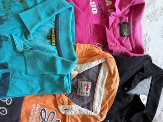 Lote 4  Polo Hombre Talla XL + 1 camisa cuadros