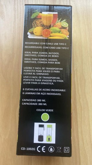 Batidora Portátil Recargable EUROTEC CD-1002G