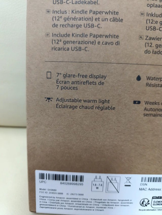 Kindle Paperwhite 12ª Ger 16GB Preto