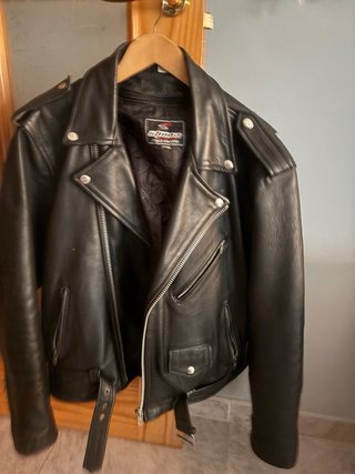 Chaqueta motera cuero negra Talla XL