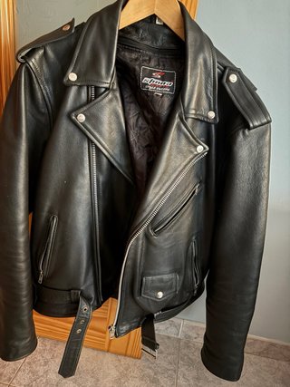 Chaqueta motera cuero negra Talla XL
