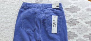 Pantalon de pana recto de tiro alto