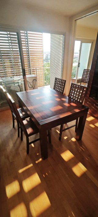 Mesa Comedor Teca + 6 Sillas