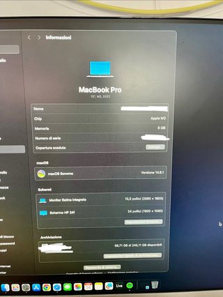 MacBook Pro M2 8GB 256GB SSD 2022