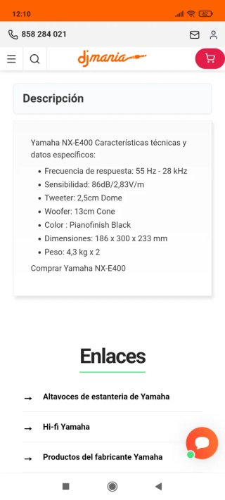 Altavoces Yamaha NX-E400 Negros
