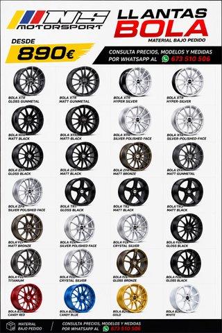 Llantas BOLA XTR, ZFR, TR, FLY, FEC, FLO, FLE, FEB