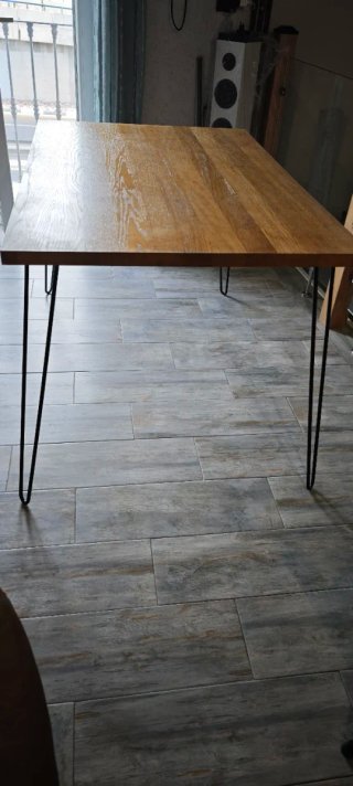Mesa de comedor madera y metal medidas 120x80