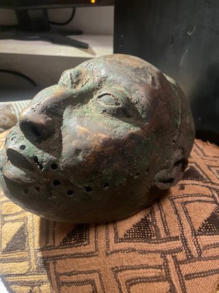 Máscara Arte Africano Bronce