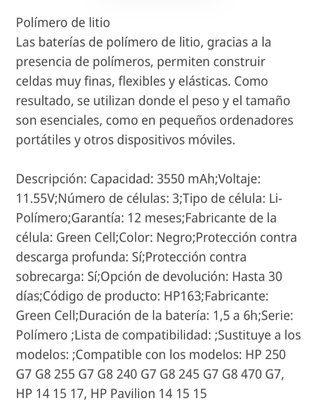 Batería GREEN CELL HT03XL para HP