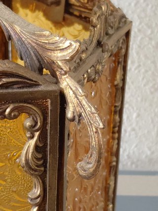 Lámpara de bronce y cristal para pasillo