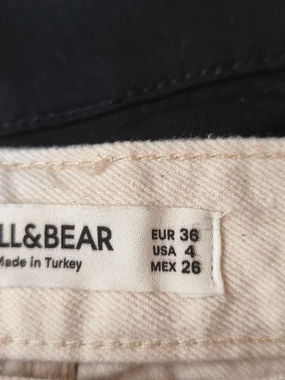 Pantalón corto vaquero blanco Pull&Bear Beige clar