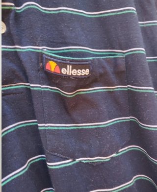 Polo Ellesse Y2K Rayas Azul y Verde