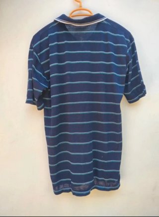 Polo Ellesse Y2K Rayas Azul y Verde
