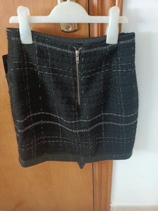Falda Zara Tweed Cuadros Talla XS
