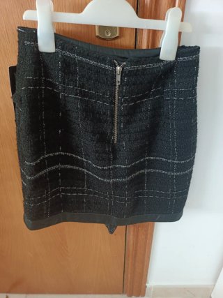 Falda Zara Tweed Cuadros Talla XS