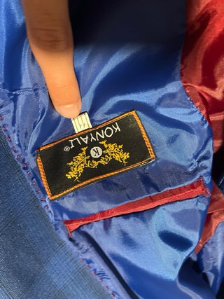 Traje de cuadros azul